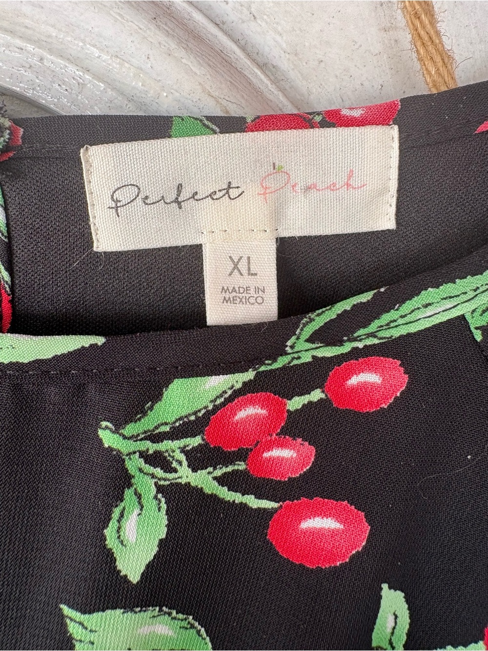 Black Cherry Print pin up vintage retro Midi Dress with Elastic Waist - Picture 8 of 8